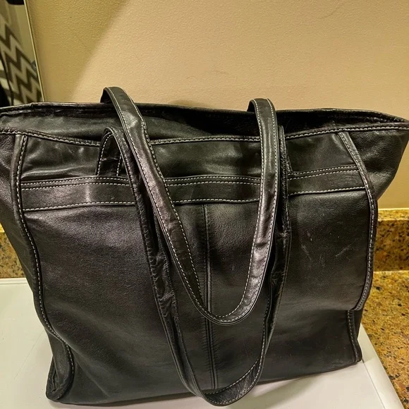 Vintage Dior Black Calfskin Leather Tote Shoulder Bag Made in Korea - Picture 6 of 14